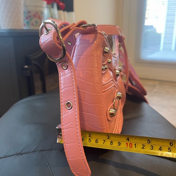 Punk Y2k Half-moon Satchel Crossbody Bag with Heart Mirror - Picture 5 of 9